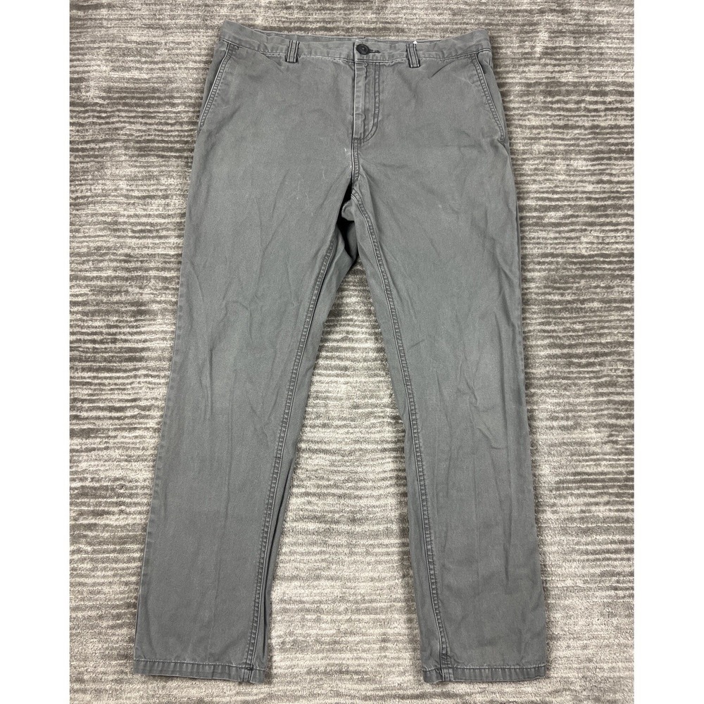 Old Navy Chinos Mens 34x30 Grey Slim Fit 100% Cotton Straight Leg Casual Pants